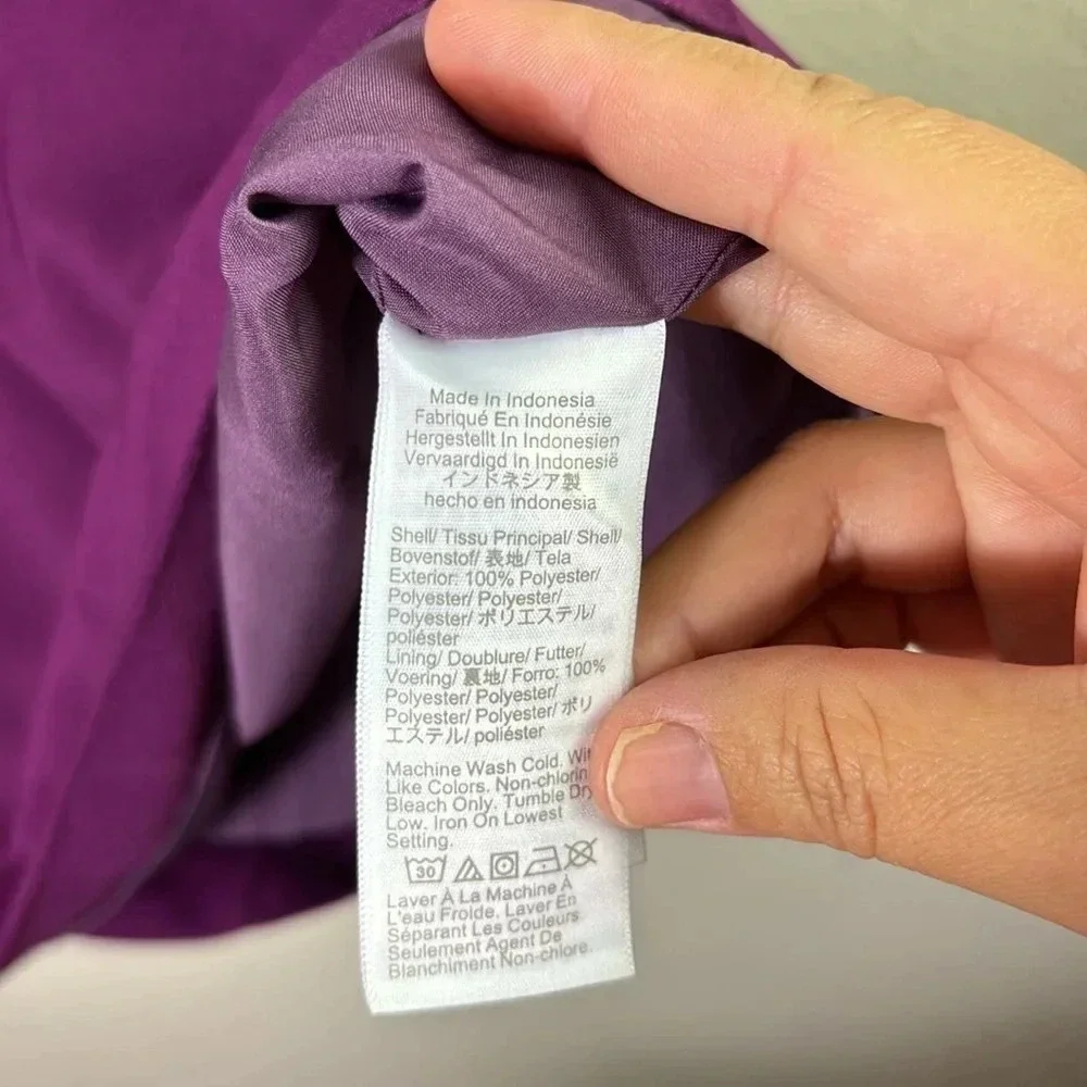 NWT J. Crew Ruffle neck and sleeves - shift dress in purple plum size 6